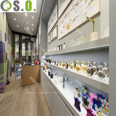 China Shop interior design store interior design with perfume cabinet display showcase for sale