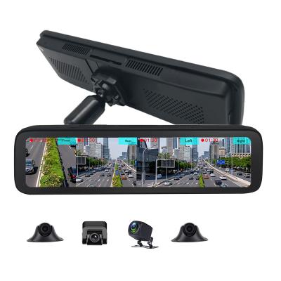 China 12inch 12-Inch Touch Screen 360 Degree 4 Cams Car DVR FHD 1080P Mirror Black Box 4 Split Screen Display Dash Cam for sale