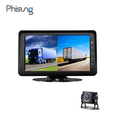 China dual cams 7inch dual recording GT7 lens recording truck DVR 7inch G-sensor loop recording support 128G card max car rear box for sale