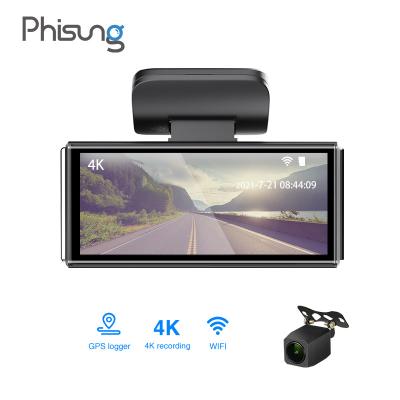 China 4K Recording 3inch WIFI GPS 4K Dual Cams Rush Camera AHD1080P Max 256G Night Vision Car Video Recorder for sale