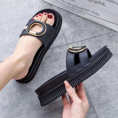 China 2023 New Slipper Trend 2023 Fashion Women's Clothing Ring Goddess Version CIA Korean Home Fashion Thick Bottom Slipper Women for sale