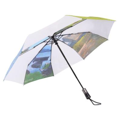 China Wholesale 190t Portable Metal Frame Pongee Plastic Auto 2 Fold 21 Inch Umbrella for sale