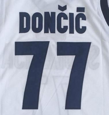 China Shirts & White Top Cutie Luka Doncic #77 Best Quality Quilted Basketball Jersey for sale