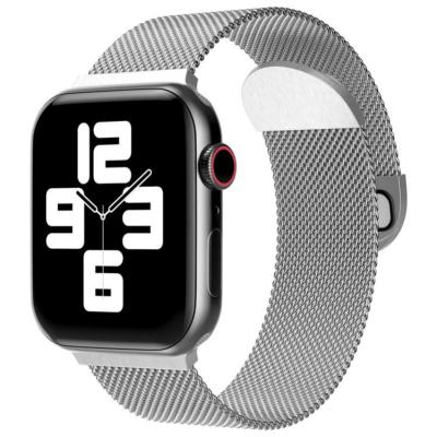 China Stainless Steel Mesh Beaded Milanese Loop Magnet Sport Metal Stainless Steel Apple Watch Band Strap Adjustable For 38mm 40mm 41mm 42mm 44mm 45mm for sale