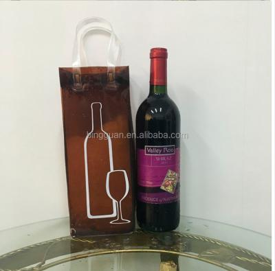 China Quality Shopping Logo Printed Promotional Clear Plastic PVC Wine Gift Bag Bag for sale