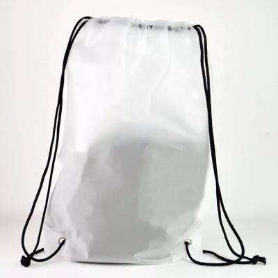 China Recyclable Eco - Friendly Promotional PEVA Package Drawstring Bag With Gusset for sale