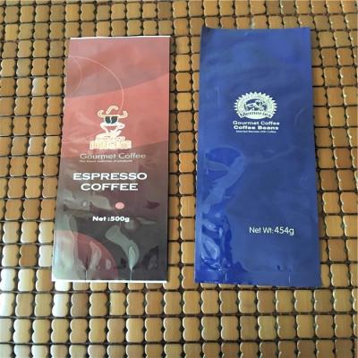 China Recyclable Quality Shiny Logo Printed Silver Heat Seal Foil Coffee Bag for sale