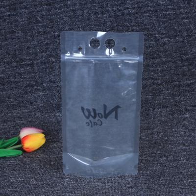 China Recyclable Doypack Resealable Ziplock Pouch Transparent Clear Stand Up Bag For Liquid Pack for sale