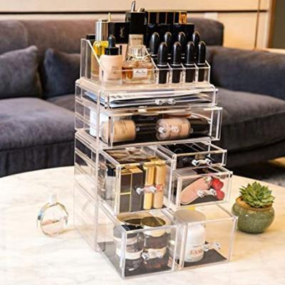 China Durable High Quality Rectangular Makeup Organizer Factory Price Desktop Makeup Display Storage Acrylic Case for sale