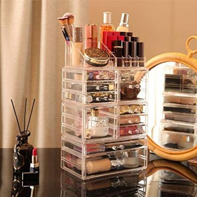 China New Style Makeup Organizer Popular Good Quality Rectangular Durable Acrylic Makeup Organizer Cosmetic Box for sale