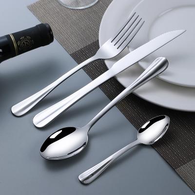 China Sustainable Metal Hotel Cutlery Reusable Restaurant Stainless Steel Dinnerware Sets for sale