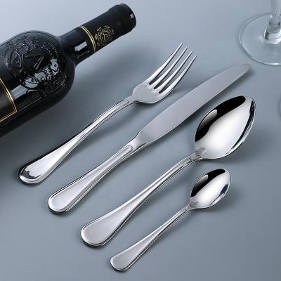 China Sustainable Hotel Stainless Steel Cutlery Set Restaurant Silver Flatware Set Dinner Spoon Forks And Knife for sale