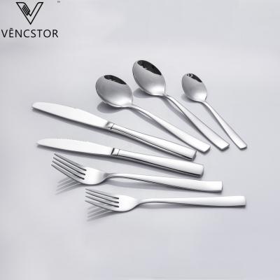 China Sustainable Luxury Wedding Silver Hotel Flatware Silverware Stainless Steel Cutlery Sets for sale