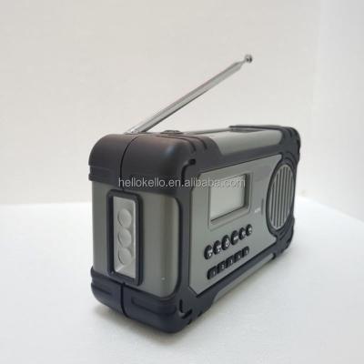 China Army 4000 Mah Rechargeable Time Usb Survival Hand Crank Emergency Solar Radio Am Fm/Noaa Switch for sale