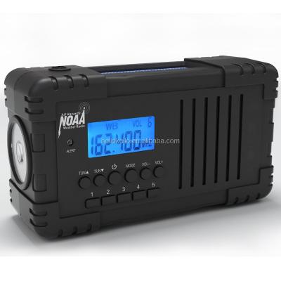 China Digital AM/FM/SW/NOAA PORTABLE Solar Weather Crank Dynamo Crank Radio with Power Bank and 5 Channel Preset Storage for sale