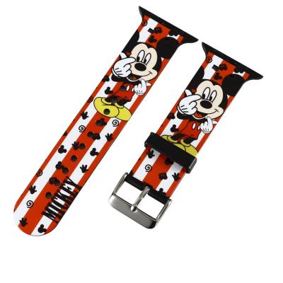 China Custom Watch Band Fashion Printing i Shape Minnie Mouse Band Watch Strap For Apple Watch 38/40/42/44mm for sale