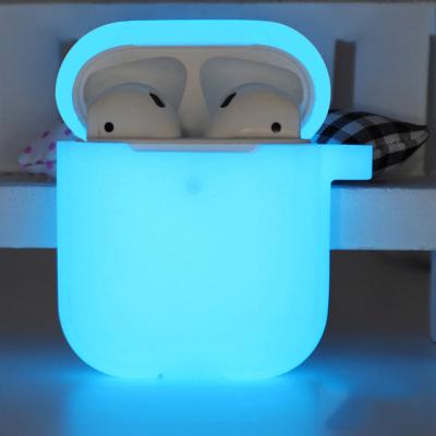 China Silicone Luminous Light Case Earphone Protective Cover Wireless Headset Glow in the Dark Earbuds Box Case for Airpods 1 pro 2 case for sale