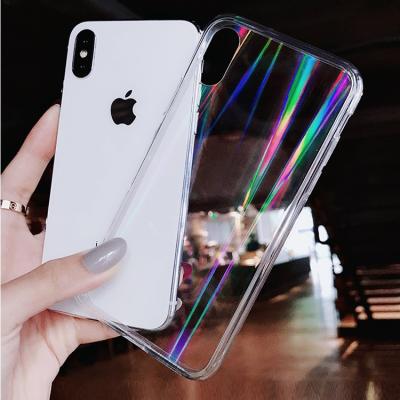 China Clear Clear Acrylic Waterproof TPU Aurora Laser Case Phone Case for iphone x/xs for sale