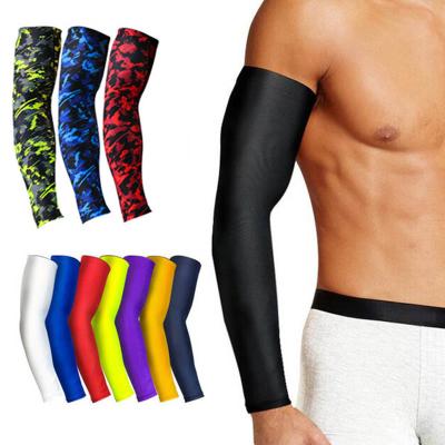 China 2pcs Breathable Quick Dry UV Protection Running Arm Sleeves Basketball Elbow Protection Fitness Armguards Sports Cycling Arm Warmers for sale