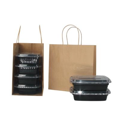 China Recycled kraft paper materials luxury white color recyclable takeway bag for restaurant for sale