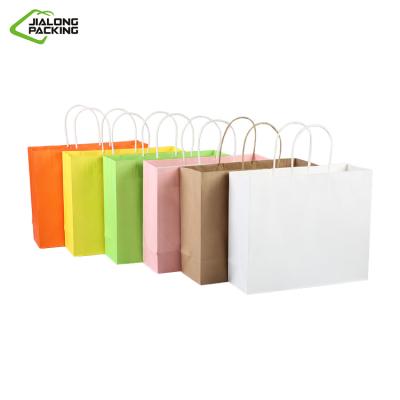 China Customized Wholesale Recycled Shopping Bag Rope Handle Kraft Paper Colored Paper Bag From Materials China Supplier for sale