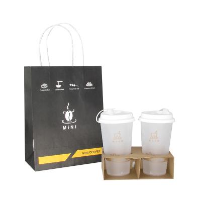 China Cheap wholesale restaurant tekeout factory price materials good quality recycled takeout black paper bag for sale