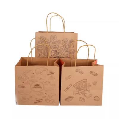 China Recycled Custom Logo Bag Biodegradable Heavy Duty Paper Materials Kraft To Go Bag Biodegradable Paper for sale