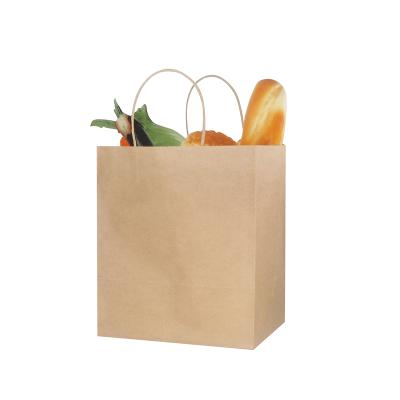 China Recycled Materials Manufacturer Wholesale Custom Restaurant Take Away Food Brown Paper Bag for sale