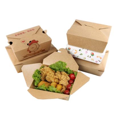 China Biodegradable Take Away Disposable Food Box Craft Paper Salad Box Craft For Fast Food for sale