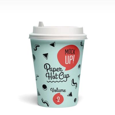 China Recyclable Hot Selling Custom Printed Paper Cup Coffee With Lids And Sleeves for sale