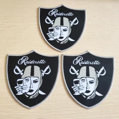 China Sustainable Custom Woven Iron Patches Woven Label Embroidery Patches Cap Sears Bordados For Sewing On Patch for sale