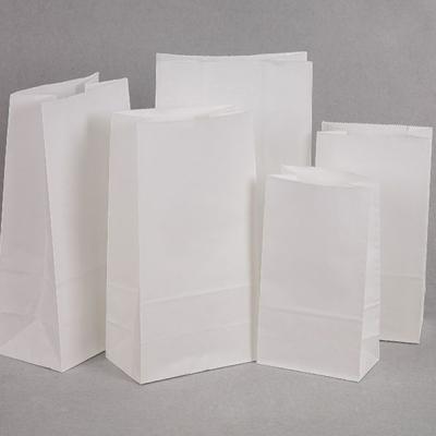 China paper & Custom Brown Kraft Takeout Flat Square Cardboard Food Packaging Bottom Greaseproof Paper Bags for sale