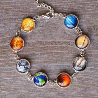 China Wholesale Cute Natural Stone Planets Engraved Bracelet Women Universe Solar System Bracelet Best Friends Gift Survival Bracelet for sale