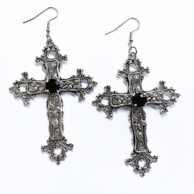 China CLASSIC Antique Large Circle Earrings Gothic Crosses Gifts For Women Jewelry Crosses Charms Christian Alloy Crochet Earrings Pendant for sale