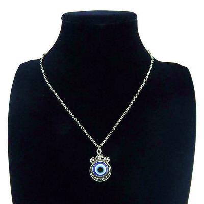 China Casual/Sporty Sea Blue Eye Pendants Necklace For Women Men Turkey Glass Happy Face Eyes Hip Hop Necklace Choker Jewelry Accessories for sale