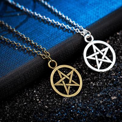 China Cuban Pendant Supernatural Ally Chain Necklace Stainless Steel Trinket Movie Necklace Star Pentagon Casual/Sporty Sun Power Wholesale Evil for sale