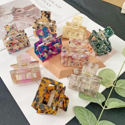 China Decoration Acetate Hairpins Women Girl Hair Accessories Small Claw Headdress Women Crab Hair Clip Square Claw Hair Clips for sale