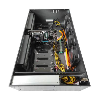 China 8GPU 65mm server 4u chassis launch desktop slot with B85 motherboard encryption graphics card chassis hot selling gpu box for sale