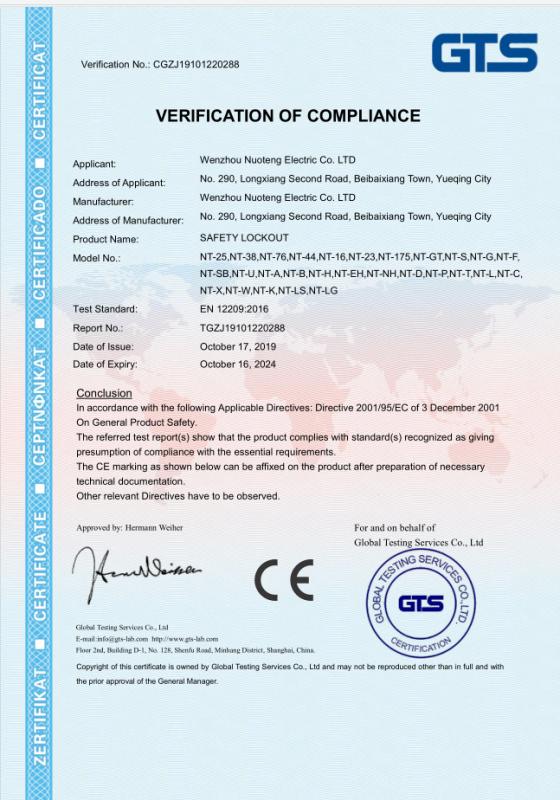 CE - Wenzhou Nuoteng Electric Co., Ltd.