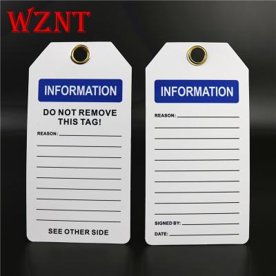 China NT-T22 PVC OEM Customer Made Information PVC Loto Security Lockout Tagout Signs Tags for sale