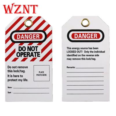 China NT-T39 PVC OEM PVC Danger Do Not Operate Loto Safety Tagout Lockout Signs Tags With Photo for sale