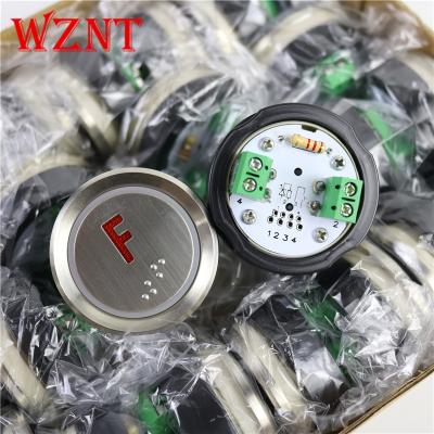 China AK-22B 37mm Elevator 24VDC Screw Braille Red Push Button Switch for sale