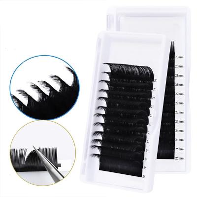 China Silk Feather No Mink Eye Lash 3D 4D 5D 6D Glossy Faux Russian Volume Eyelash Extension for sale