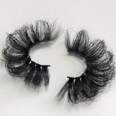 China Wholesale Natural Mink Eyelash 25mm Super Fluffy Tapered Thick 100% Curl Mink Lashes 3D 5D Mink Eyelashes for sale