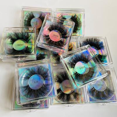 China Natural Custom Eyelash Packaging Real Mink Lash Natural Long 25mm 100% Fluffy Eyelashes for sale