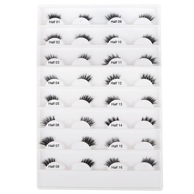 China Natural Long Corner Lashes 3D Short Mink Half Lashes With Custom Eyelash Packaging Half Lashes for sale