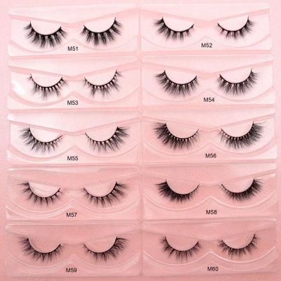 China Half Eyelashes 8-15mm Long Natural 3D Mink Corner Lashes With Custom Eyelash Packaging Half Eyelashes for sale