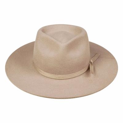 China Hot Selling Australian Image Winter Fashion 100% Wool Women Ladies Stiffness Brim Felt Fedora Hats for sale