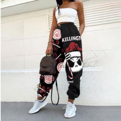 China Anti-wrinkle 2021 new arrival playsuits casual women's sweatpants track pants 3xl plus size pants women fall 2021 stacked pants women clothes for sale