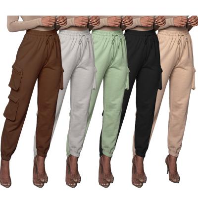 China 2021 New Arrival Anti-Wrinkle Casual Women's Casual Playsuits Women's Solid Color Overalls Sweatpants Jogger Pants Women for sale